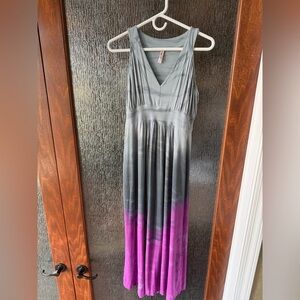 ✨ Pink Lotus Gray & Purple Ombré Maxi Dress | Size M | Altered Length ✨